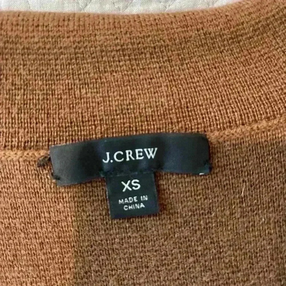 J.Crew open front cardigan with two deep pockets in a Heather brown XS loose fit - Picture 5 of 8